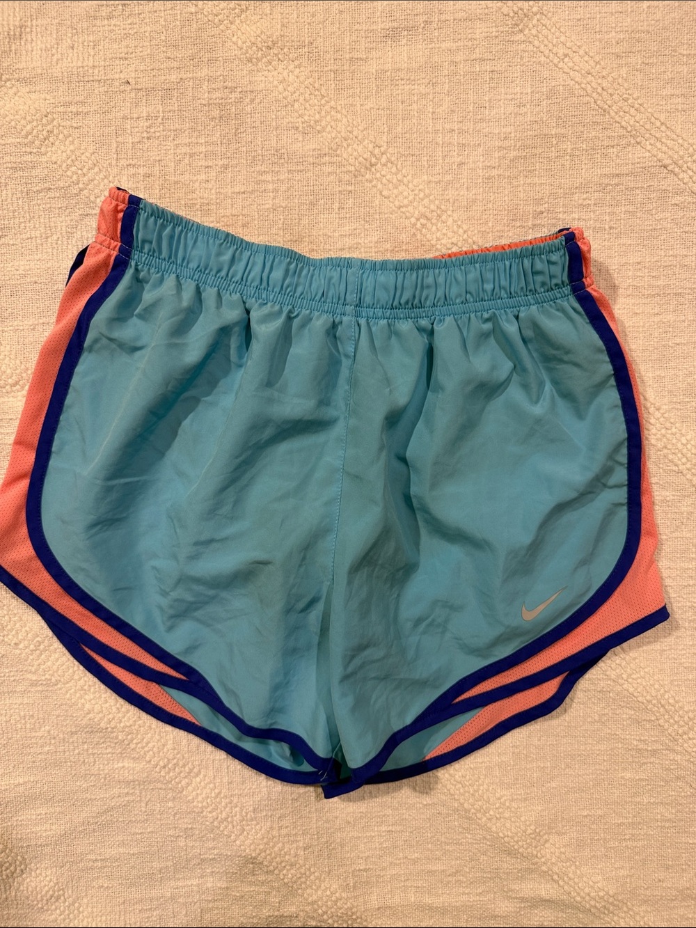 Nike Women's Aqua Running Shorts with Coral Side Panels